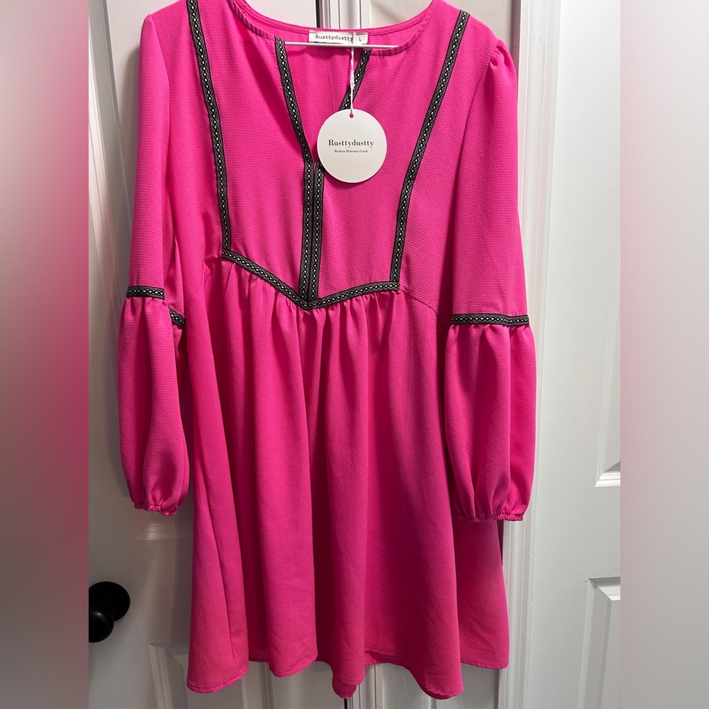 Vibrant Pink Casual Dress